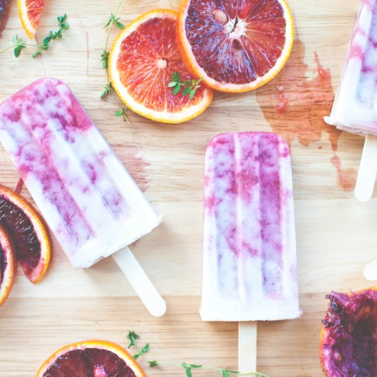 Blood Orange & Thyme Popsicles