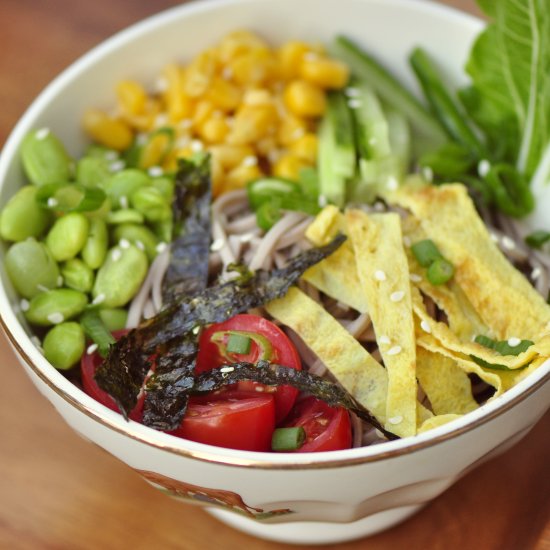 Japanese Cold Noodle Salad Bowl