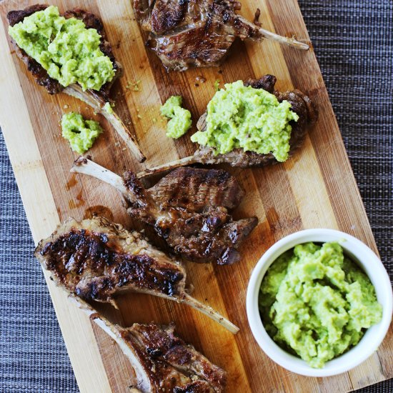 Lamb Racks with Broad Bean Mash