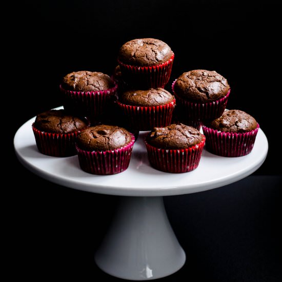 Healthier Double Chocolate Muffins