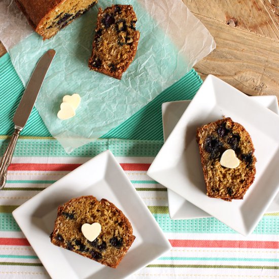 Blueberry Oatmeal Muffin Bread