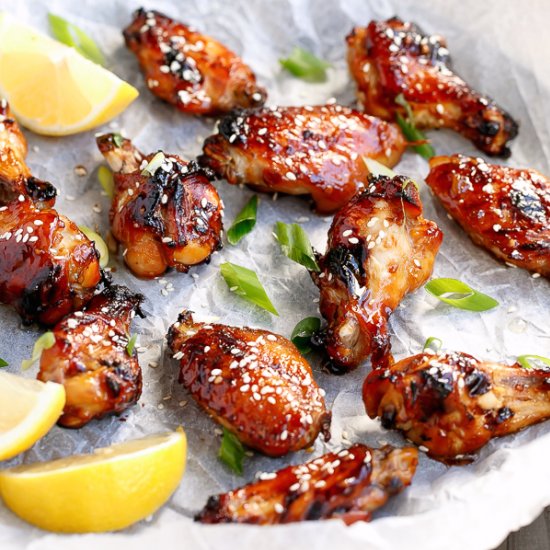 Sticky Honey Sesame Chicken Wings