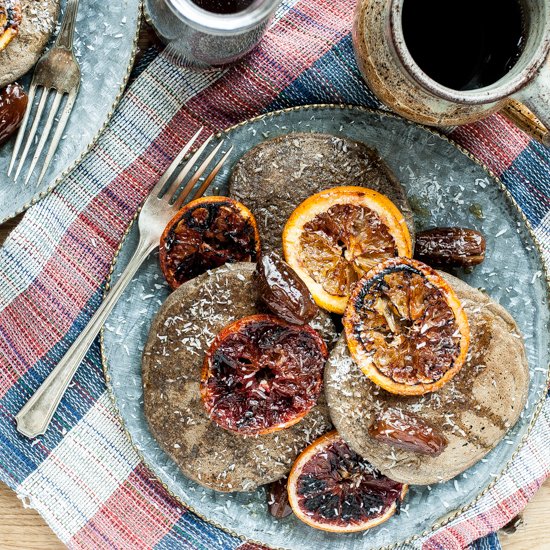 Pancakes with Maple-Whiskey Syrup