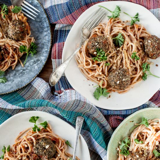 Spaghetti & Chickpea-Balls