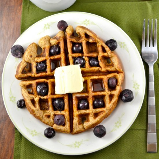 Whole Wheat Blueberry Waffles