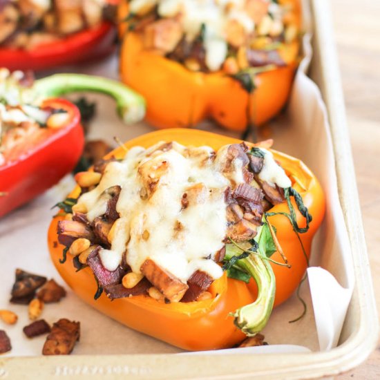 Mushroom and Tofu Stuffed Peppers