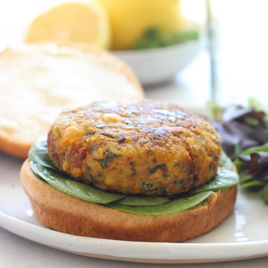 Vegan Mediterranean Chickpea Burger