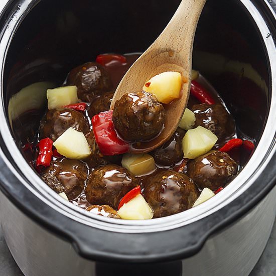 Slow Cooker Sweet & Sour Meatballs