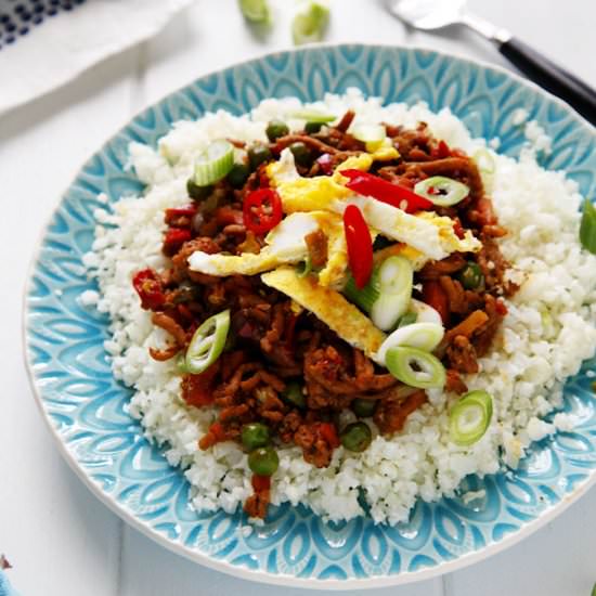 Thai Pork Stir fry with Cauli Rice