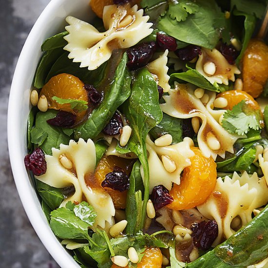 Mandarin Pasta Spinach Salad