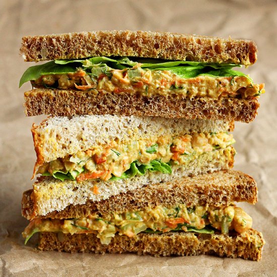 Lentil & Chickpea Salad Sandwiches