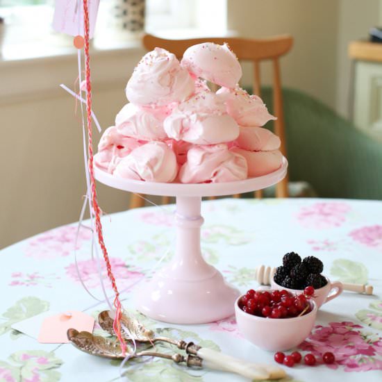 Rose Water Pink Meringues