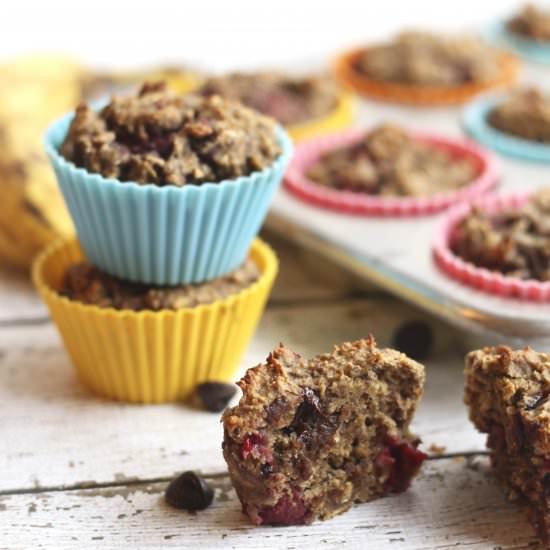 Vegan Raspberry Chip Muffins