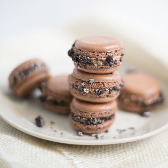 Chocolate French macarons