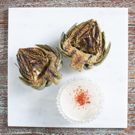 Grilled artichokes