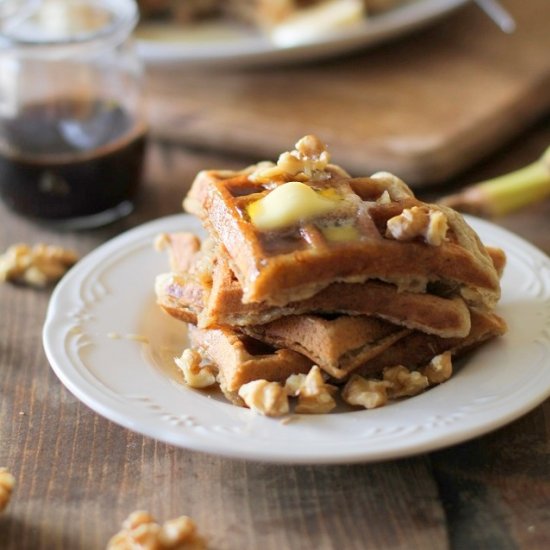 Banana Walnut Waffles