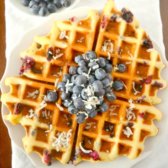 Blueberry Coconut Waffles