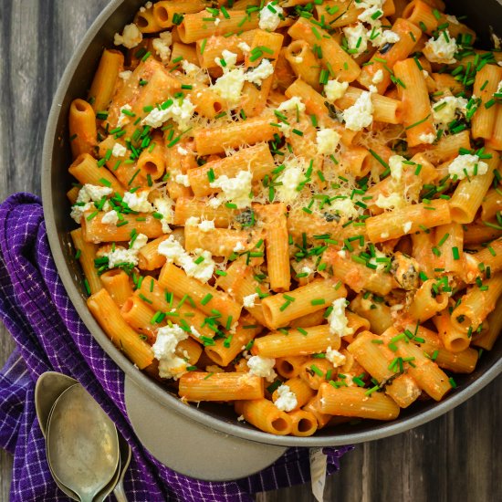 Ziti with Tomato Basil Sauce & Feta