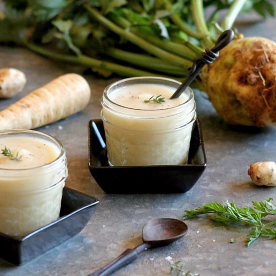 Parsnip and Celery Root Soup