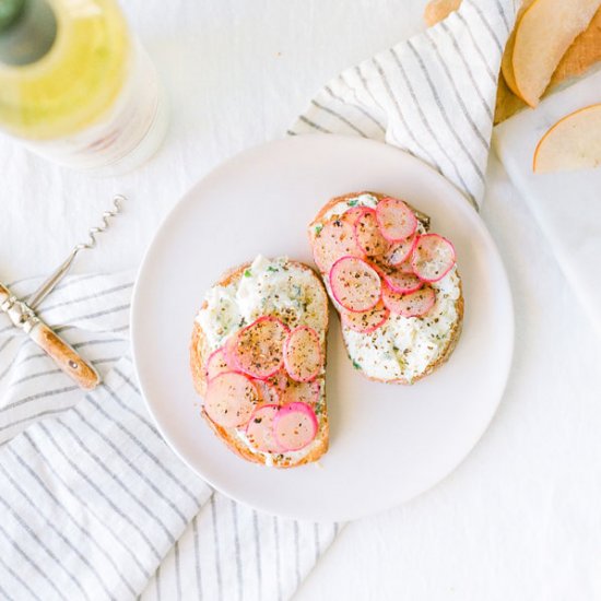 Radish & Goat Cheese Crostini