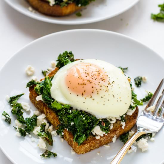 Kale Feta Egg Toast