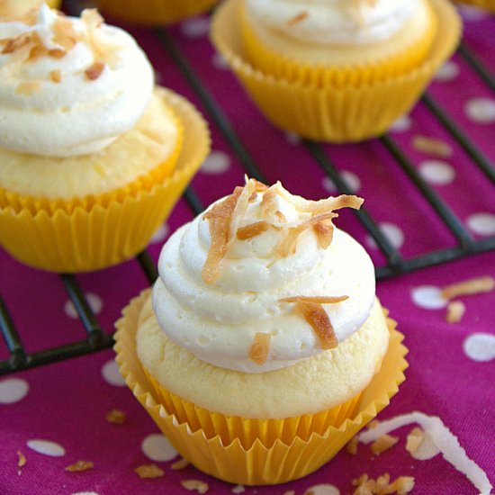 Mini Pina Colada Cupcakes