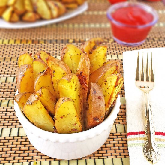 Bacon and Chive Roasted Potato Wedges