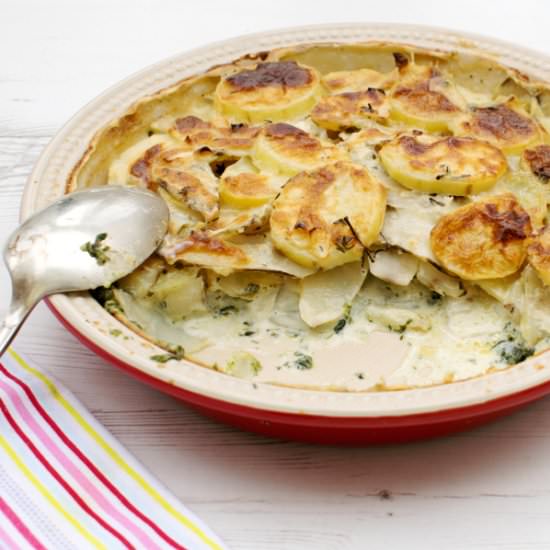 Jerusalem Artichoke & Spinach Bake