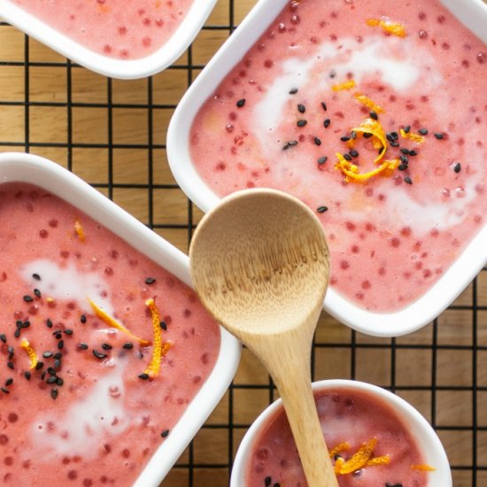 Cinnamon Blood Orange Tapioca Pudding