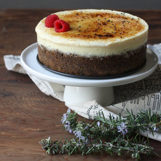 Sesame Cake with Creme Brulee top