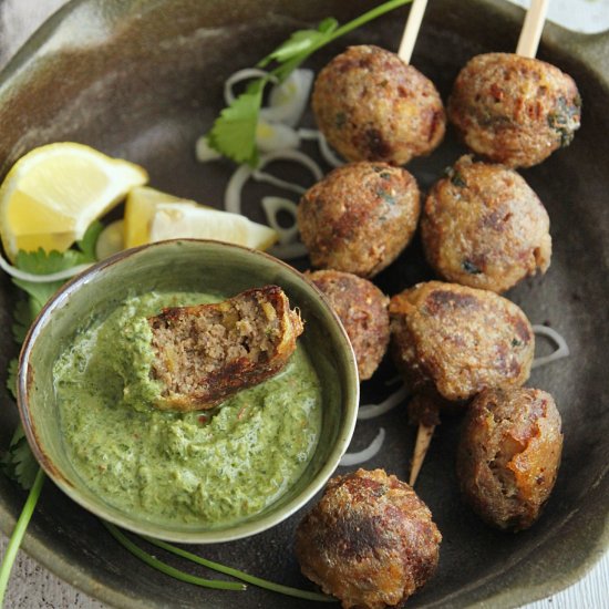 Shami kebabs with spicy chutney