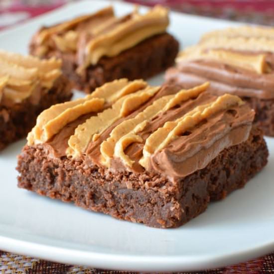 Brownies with Nutella & PB Frosting