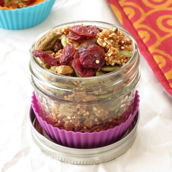 Pistachio Quinoa Cranberry Granola