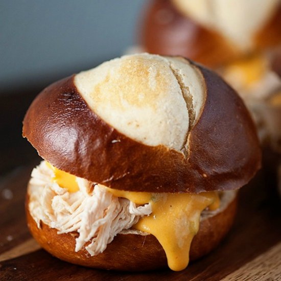 Beer Cheese Pretzel Sliders