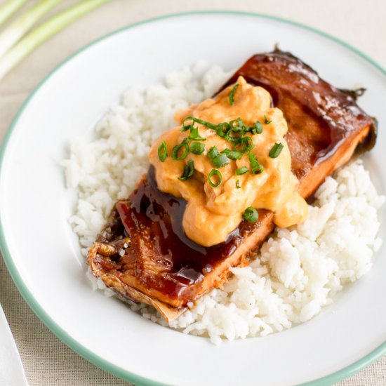 Asian Salmon with Sriracha Sauce