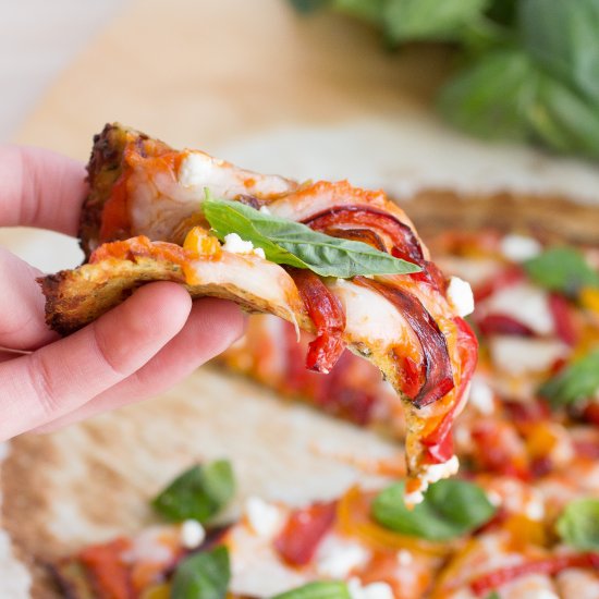 Red Pepper Cauliflower Crust Pizza