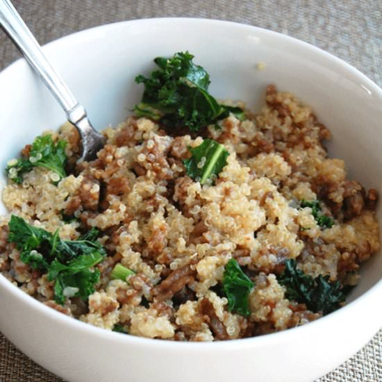 Cheese Quinoa with Sausage and Kale