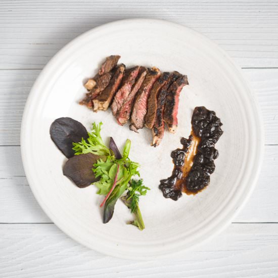 Balsamic Steak with Shallot Chutney