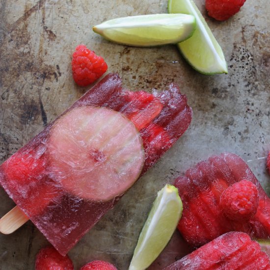 Raspberry and Lime Sangria Pops