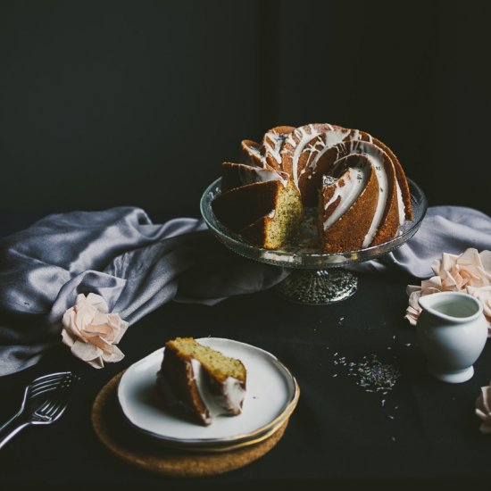 Earl Grey Bundt Cake Lavender Icing