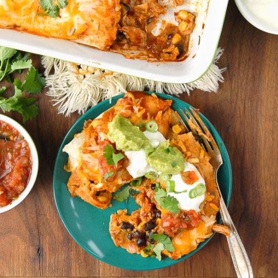 Spicy Chicken Black Bean Enchiladas