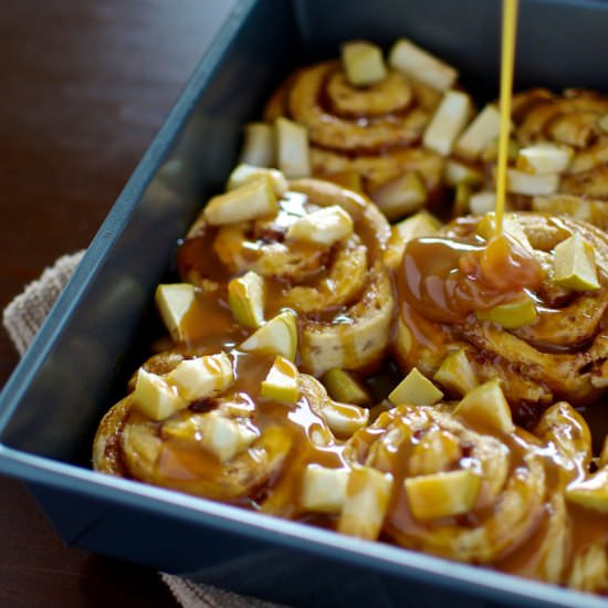 Caramel Apple Cinnamon Rolls