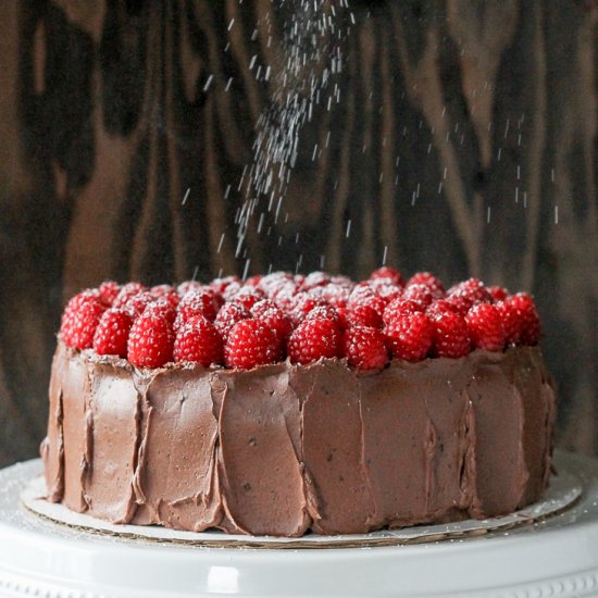 Mocha Raspberry Cake