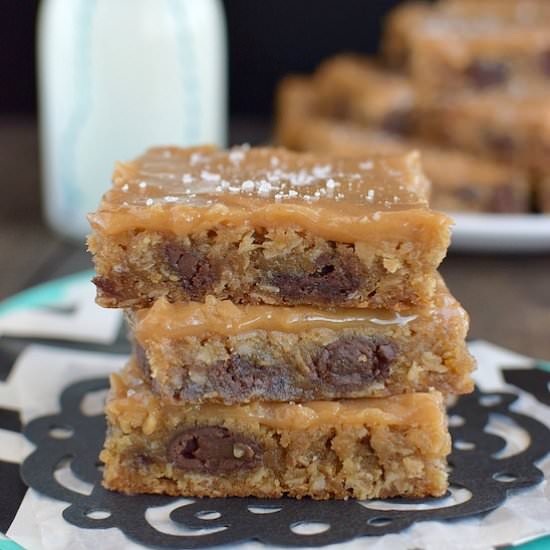 Caramel Peanut Butter Oatmeal Bars