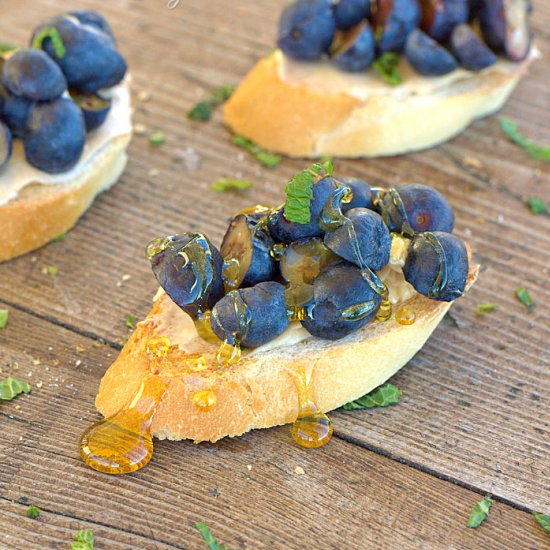 Blueberry and Honey Bruschetta