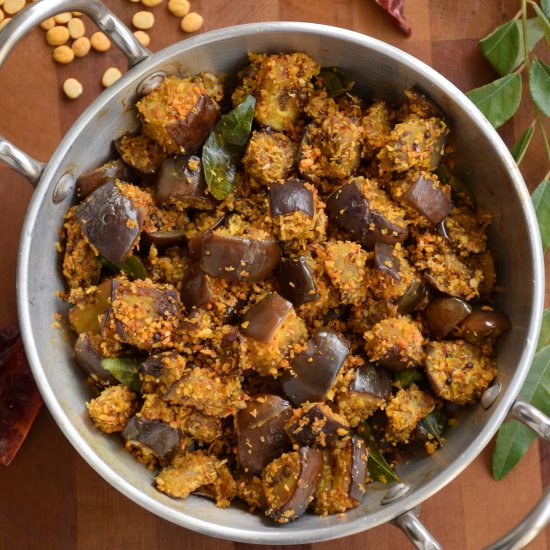 Brinjal/Eggplant podi curry