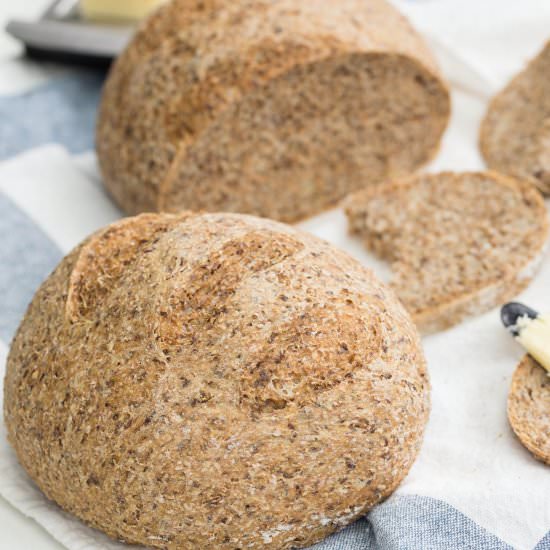 5 Minute Flax Wheat Bread