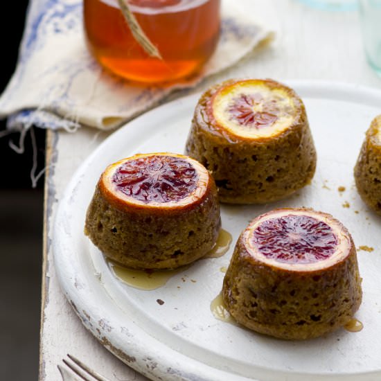 Upside Down Citrus-Honey Cakes