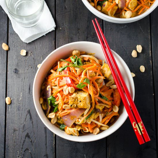 Carrot Noodles w/ Thai Peanut Sauce