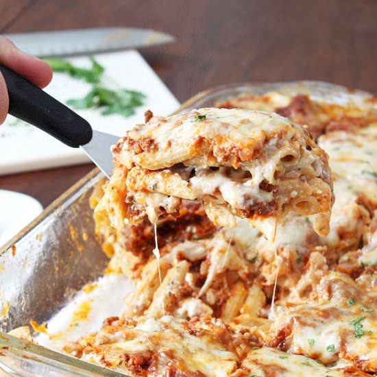 Three Cheese Pasta Bake